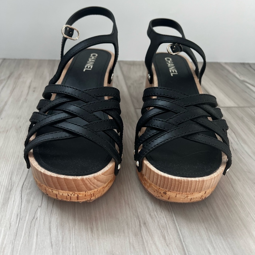 Chanel Black Sandals